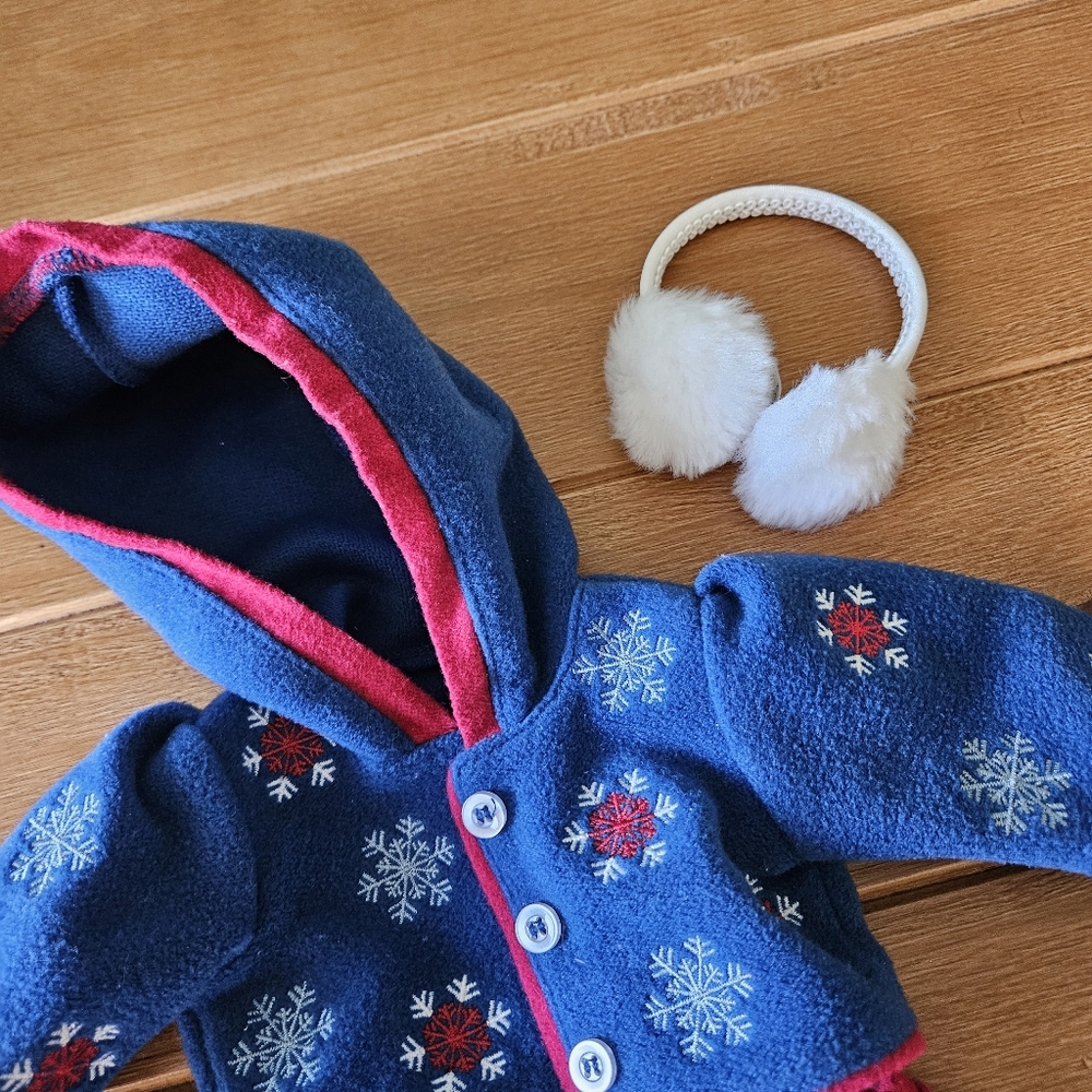 American Girl Doll Molly's Ice Skating Outfit Skates Earmuffs - Picture 5 of 10